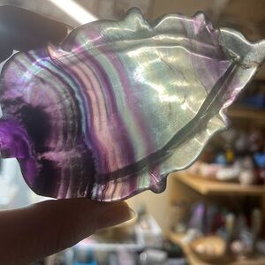 Rainbow Fluorite Leaf-shaped Bowl